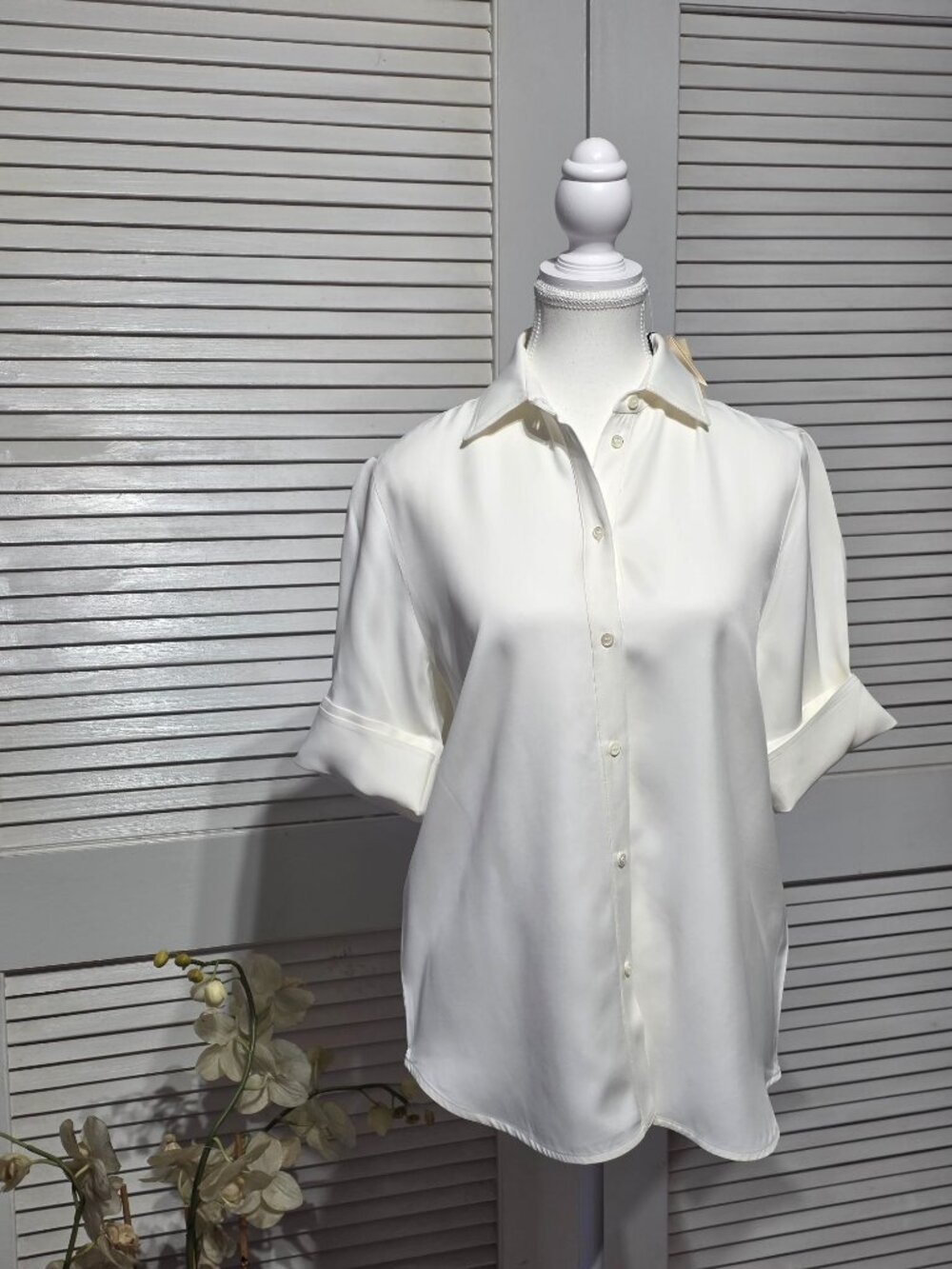 NWT Sandro Women's Ecru100% Viscose Chemise Tenue Vendeuse Blouse Size 0 3875